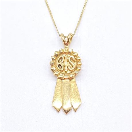 14k Gold Best in Show Ribbon Necklace