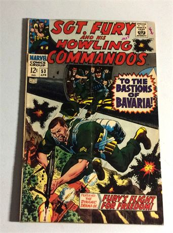 April 1968  Vol. 1 Marvel Comics "SGT. FURY AND HIS HOWLING COMMANDOS" #53 Comic