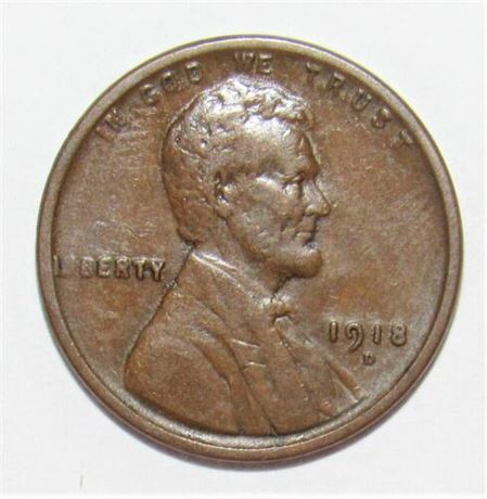 1918-D Lincoln Wheat Penny Cent