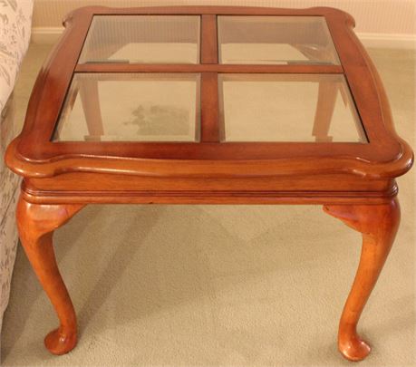 End Table with Glass Inlays