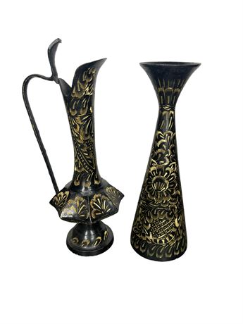 Damascene Vase Set of 2