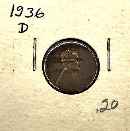 1936 D Lincoln Wheat Penny