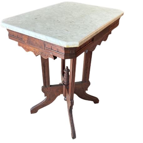 Antique Eastlake Marble Top Side Table