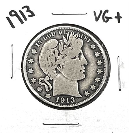 1913 Silver Barber Half Dollar