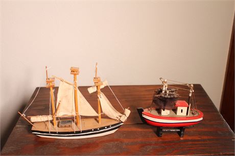 Two Small Model Ships