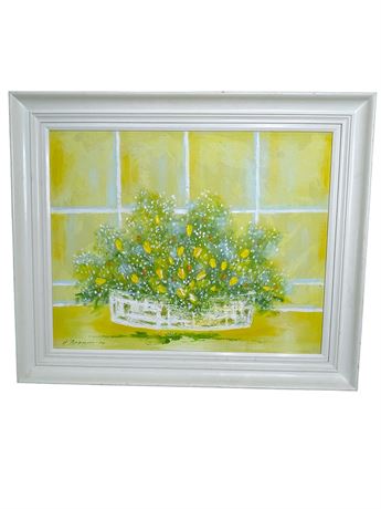 Flowers in the Window Oil Painting