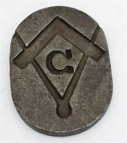 Masonic metal paperweight