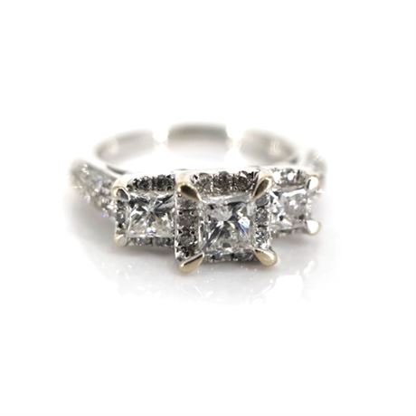Diamond and 14K White Gold Engagement Ring