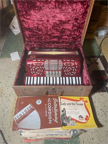 Vintage Matusek "Duke" Accordion w/ Case & Accessories