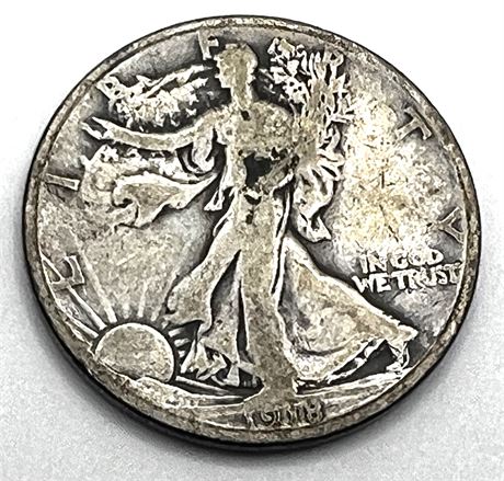 1918 S Silver Walking Liberty Half Dollar