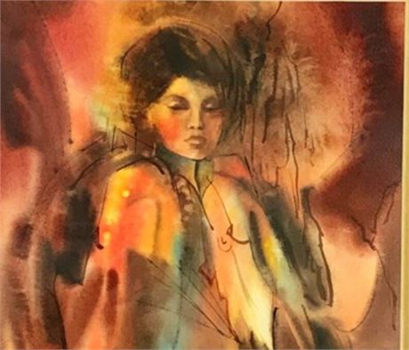 American Watercolor Society Imperious Fire Joan Ashley Rothermel (1930 - 2012)