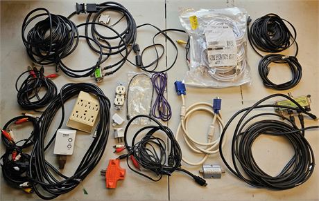 Assorted Cables, Outlet Adapters/Expanders, and More