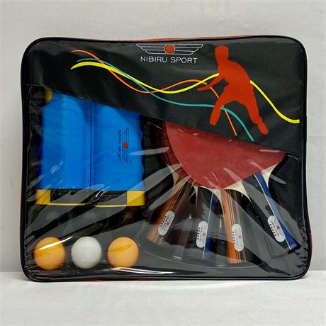 Nibiru Sport Portable Ping Pong Paddle Set - Net, Racquets & Balls!