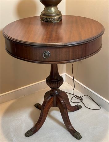 Vintage Mahogany Pedestal Side Table