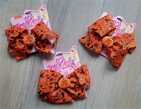(3) New Nickelodeon JOJO SIWA embellished Halloween bows
