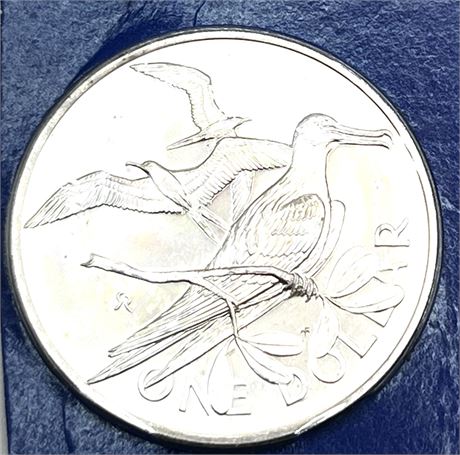 1973 British Virgin Islands 1 Dollar World Silver Coin