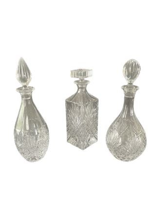 Lot of 3 Crystal Decanters