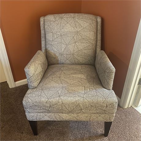 Upholstered Armchair with Wood Legs