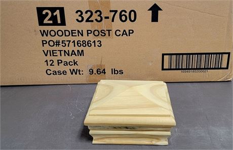 (12) New in box Wooden 4X4 High Pyramid Fence Pressure Treated Post Caps