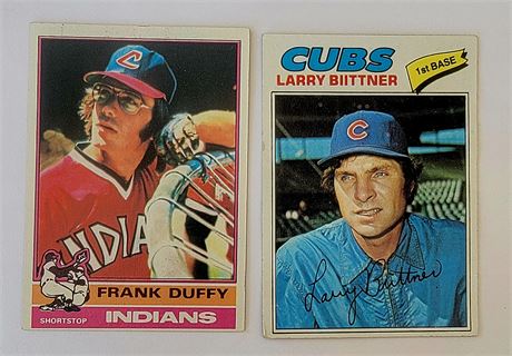 1970s CLEVELAND INDIANS Frank Duffy #232/ CHICAGO CUBS Larry Biittner #64