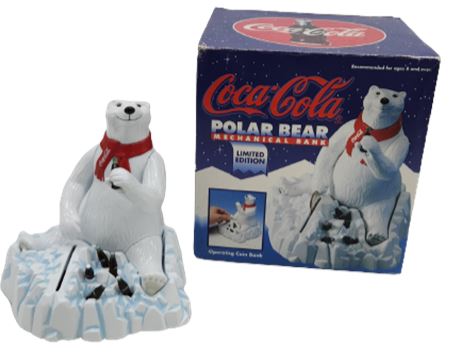 Coca Cola Mechanical Bear Bank