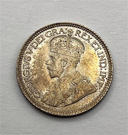 92.5% Silver 1916 Canada 10 Cent Dime Coin