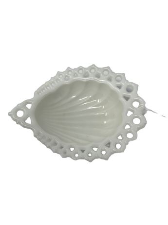 Milk Glass Shell Trinket Dish