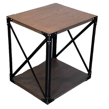 Contemporary Industrial Rustic Side Table