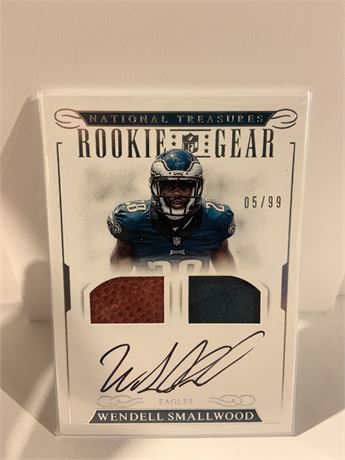 Wendell Smallwood National Treasures patch auto  rookie🔥
