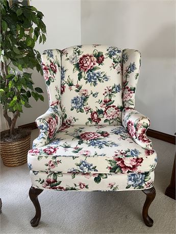 Floral Chintz Wingback Chair
