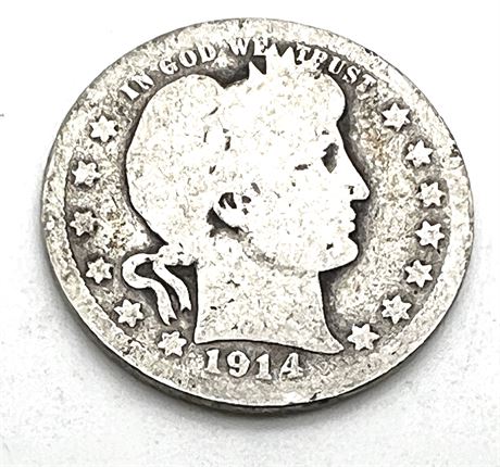 1914 Silver Barber Quarter