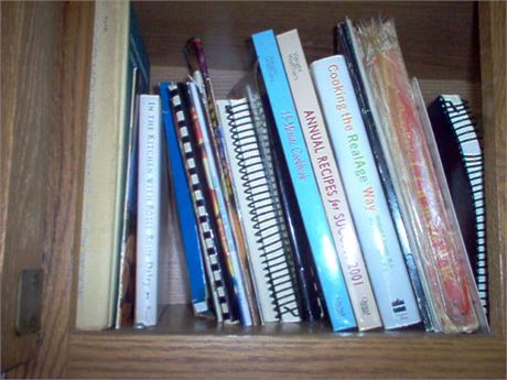 Contents of cabinet(cookbooks)