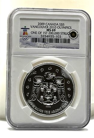 2009 Canada S Five Dollar Vancouver Olympics NGC MS69