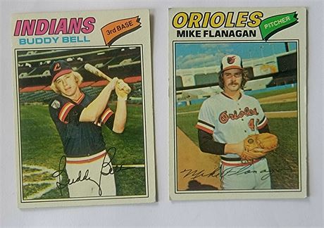 1970s CLEVELAND INDIANS Buddy Bell #590/BALTIMORE ORIOLES Mike Flanagan #106