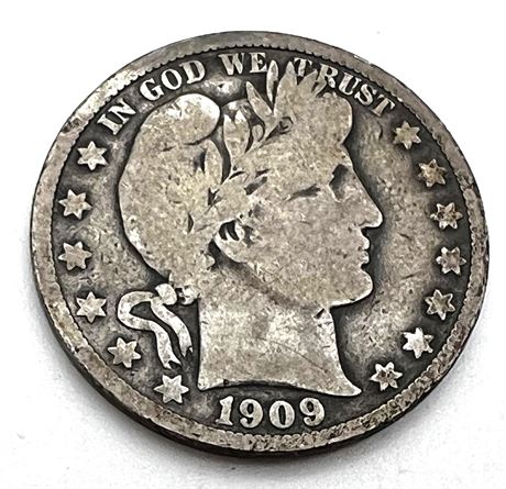1909 Silver Barber Half Dollar