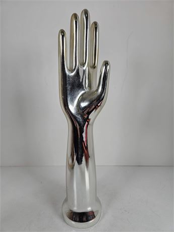 Sutton Hand Crafted Ceramic Shiny Silver Hand Sculpture