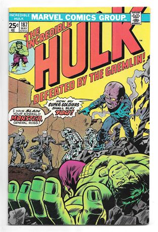 The Incredible Hulk #187 Marvel Comics 1975 Herb Trimpe art / The Gremlin
