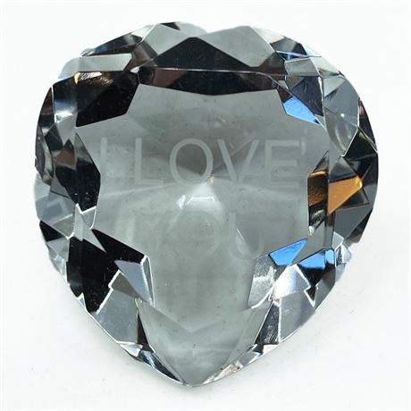 Crystal "I Love You" Paper Weight