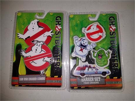 Ghostbusters Eraser Set and 1GB USB Drive