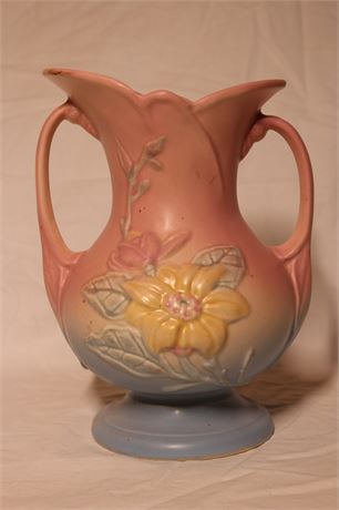Vintage Hull Art Magnolia 2 Handled Vase #3 - 8 1/2"