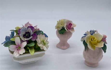 3 Capodimonte Flower Baskets