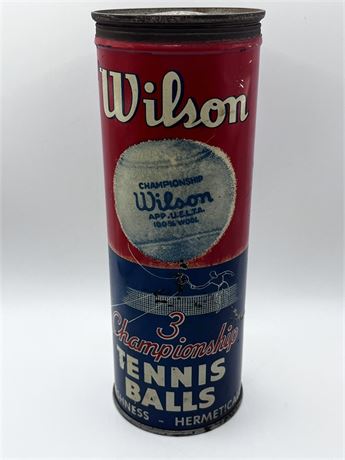 NOS Sealed Vintage 1950 Wilson Tennis Balls in Original Can Unopened