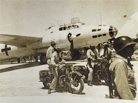 WW2 US / Allied Motorcycles and Plane Photo