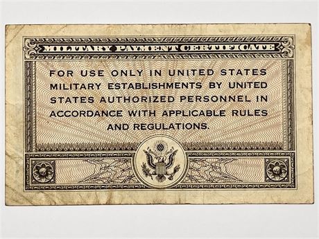 Rare Series 461 One Dollar Military Payment Certificate