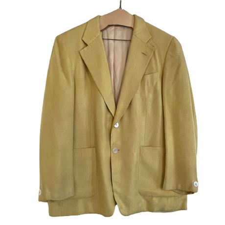 Vintage Burberrys Yellow Linen and Silk Blend Sport Coat