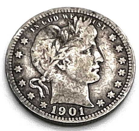 1901 Silver Barber Quarter