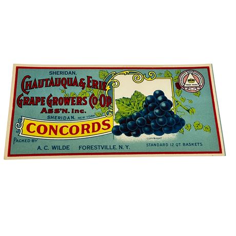 Chautauqua & Erie Grape Growers Label