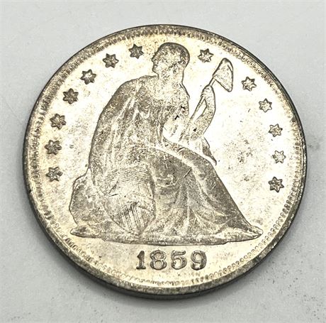 1859 Seated Liberty One Dollar