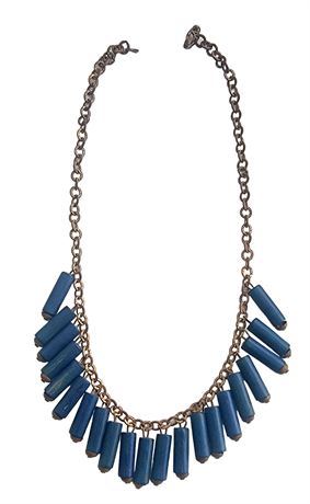 Pretty Navy blue fringe bead necklace