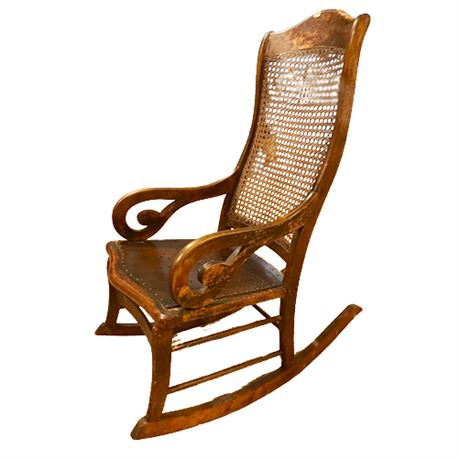 Rust Belt Revival Online Auctions - Antique Cane Back Rocking Chair
